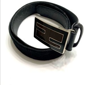 Fendi🤎🖤Classic Logo Black Suede Belt🤎🖤